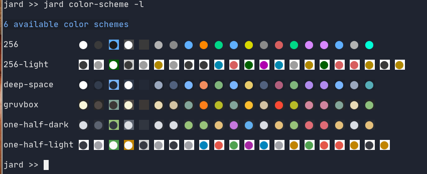 Select color scheme command